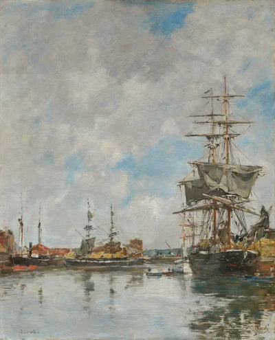 Reproduction du tableau « Port de Deauville - Eugène Boudin » par Alpha Reproduction en peinture à l’huile