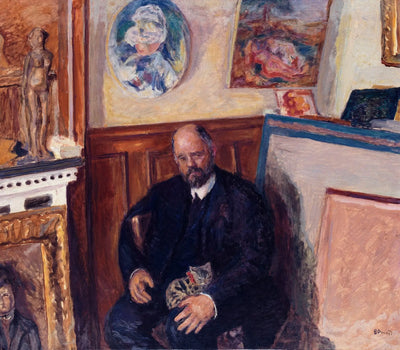 Reproduction du tableau « Portrait d'Ambroise Vollard au chat - Pierre Bonnard » par Alpha Reproduction en peinture à l’huile