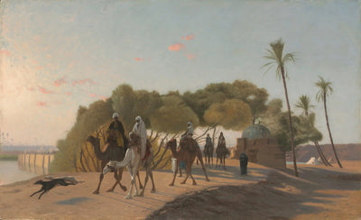 Reproduction du tableau « Quitter l'oasis - Jean-Léon Gérôme » par Alpha Reproduction en peinture à l’huile