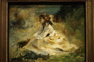 Reproduction du tableau « Une femme sur l'herbe (Lise Tréhot) - Pierre-Auguste Renoir » par Alpha Reproduction en peinture à l’huile
