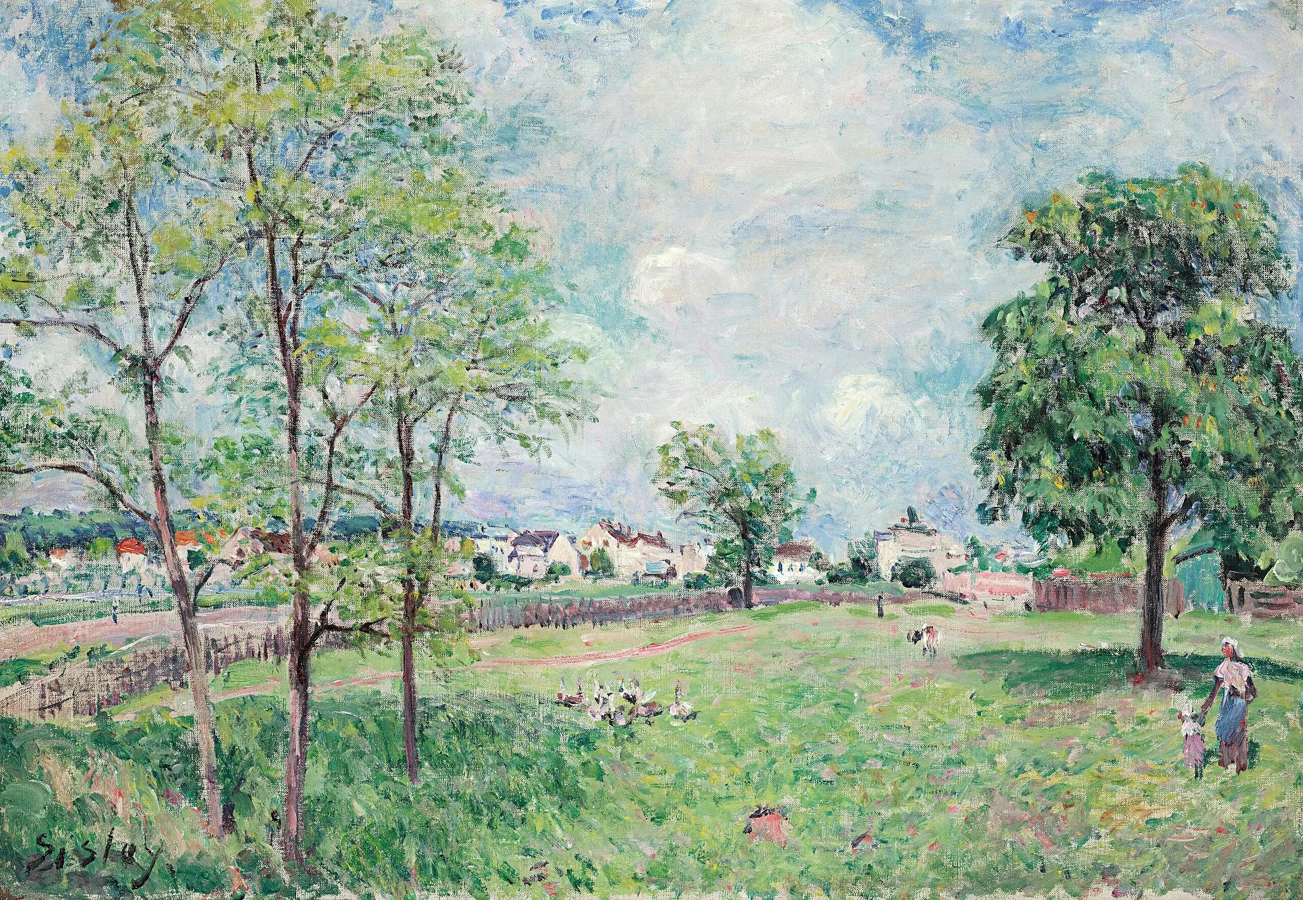 Reproduction du tableau « Vue du village - Alfred Sisley » par Alpha Reproduction en peinture à l’huile
