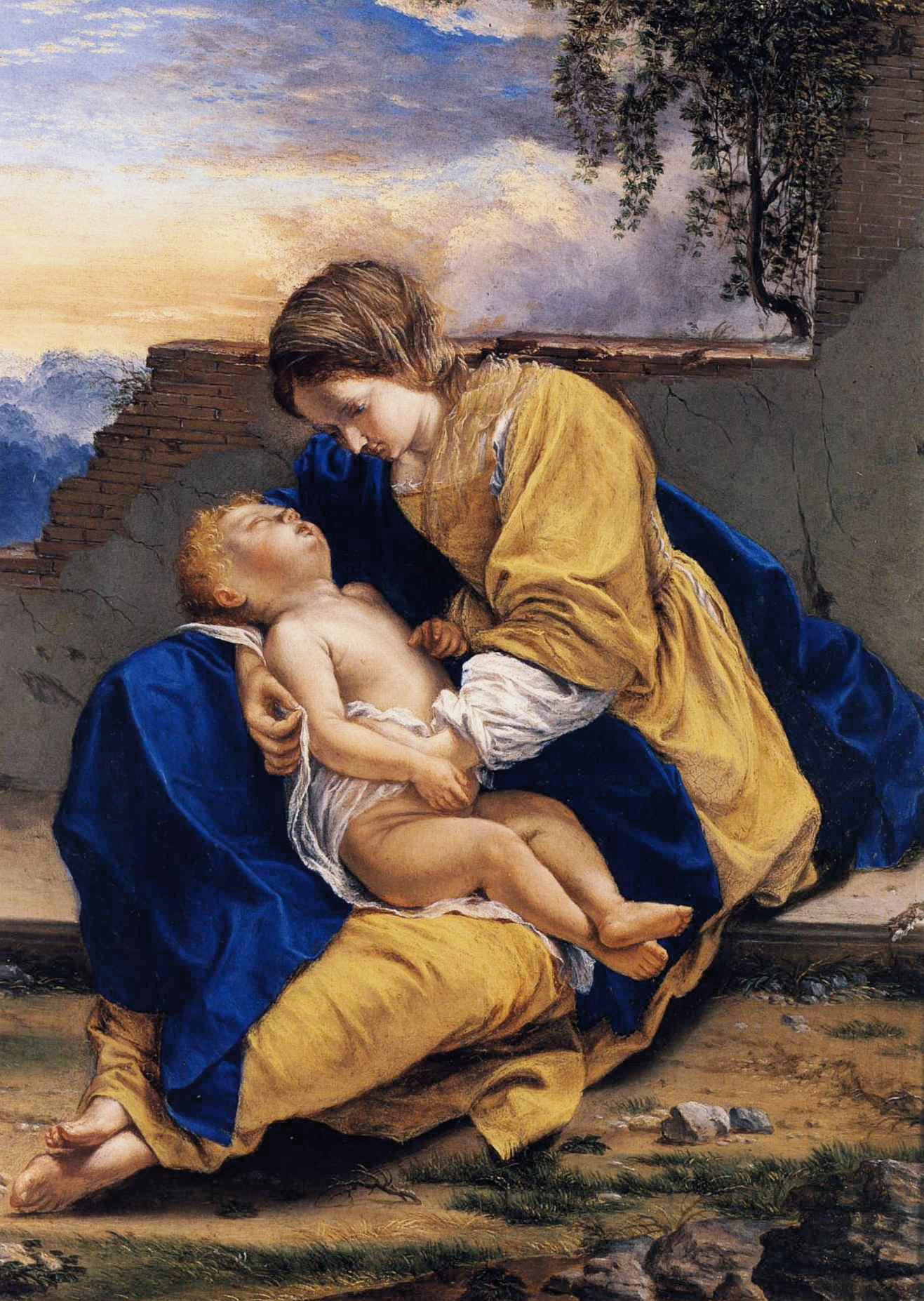 Vierge à l’Enfant dans un paysage - Orazio Gentileschi - Alpha Reproduction