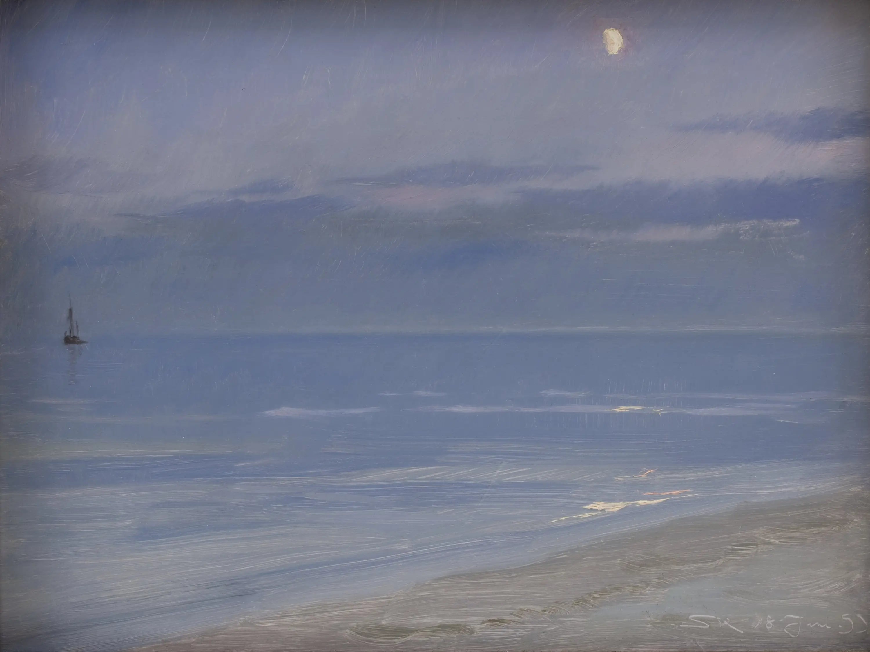 La plage de Skagen au clair de lune - Peder Severin Krøyer - Alpha Reproduction