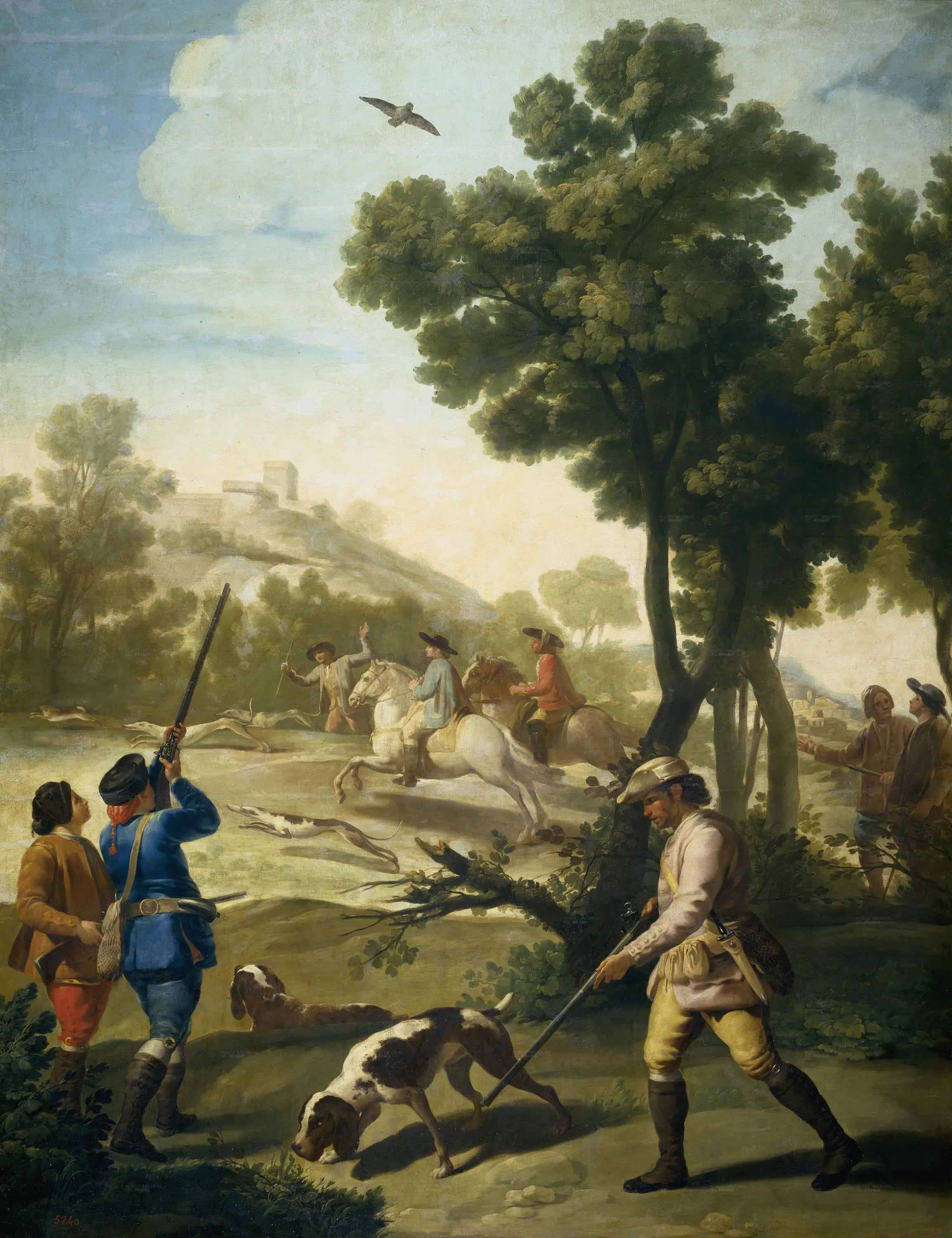 Reproduction du tableau « La Partie de chasse - Francisco de Goya » par Alpha Reproduction en peinture à l’huile