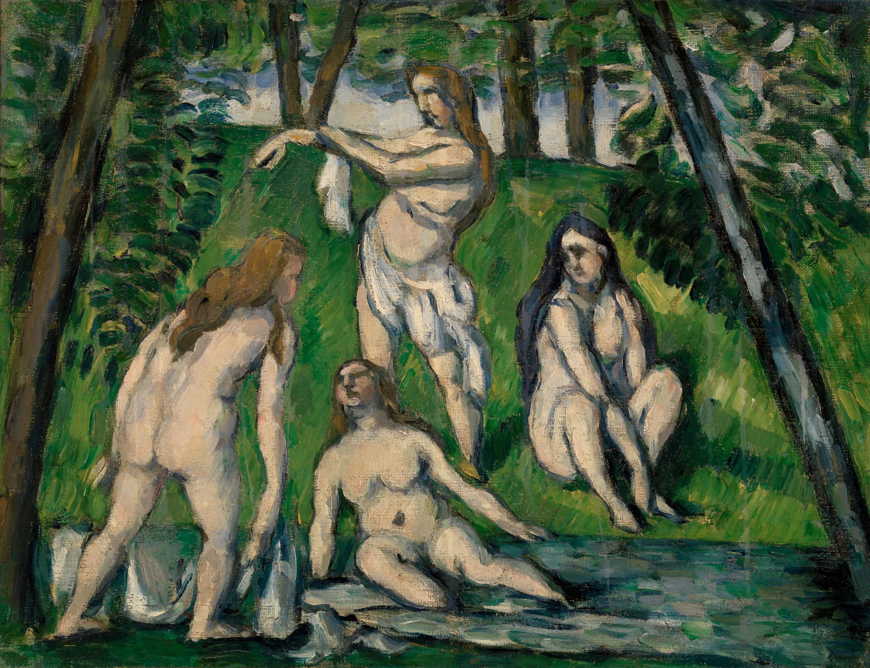 Reproduction du tableau « Quatre baigneuses - Paul Cézanne » par Alpha Reproduction en peinture à l’huile