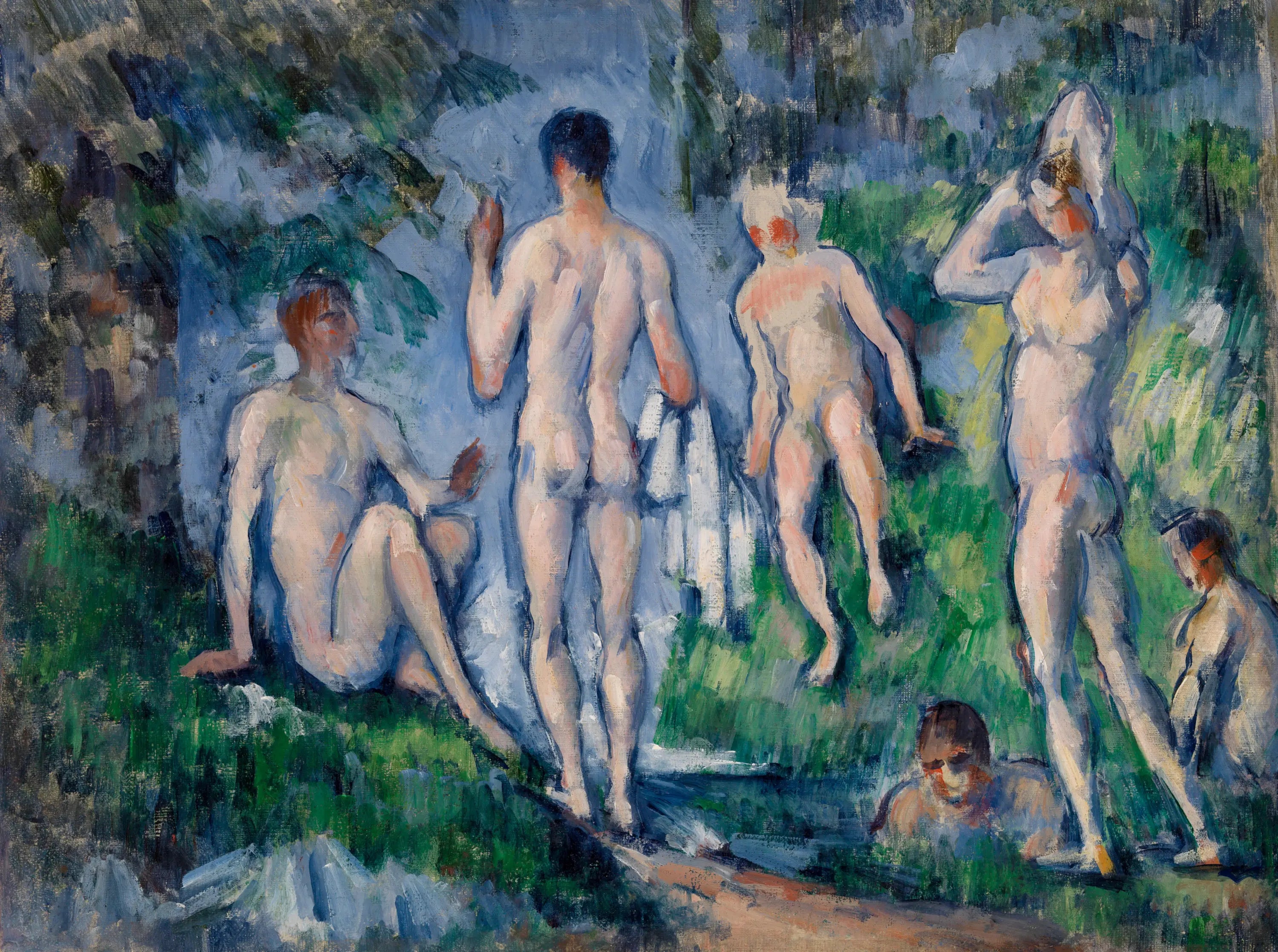 Reproduction du tableau « Groupe de baigneurs - Paul Cézanne » par Alpha Reproduction en peinture à l’huile