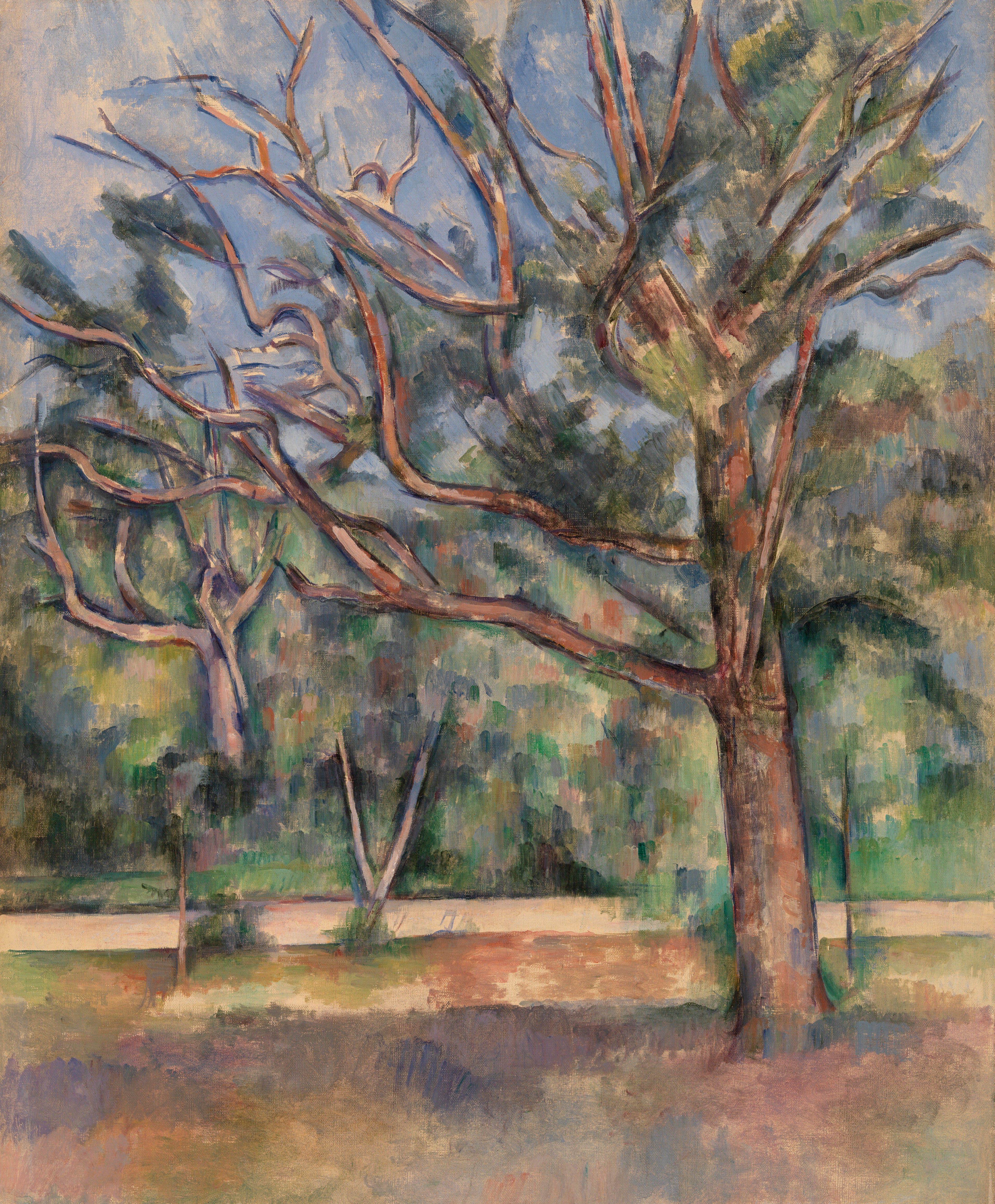 Reproduction du tableau « Arbres et route - Paul Cézanne » par Alpha Reproduction en peinture à l’huile