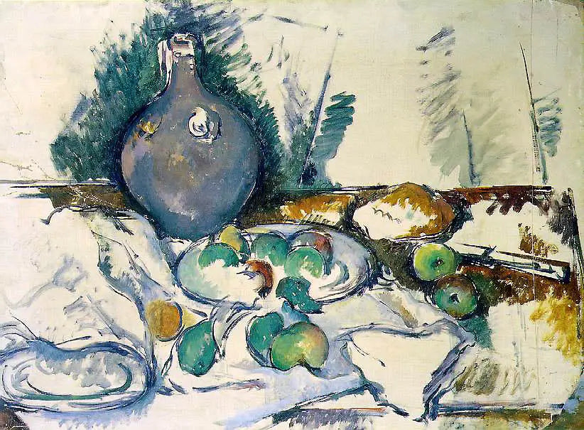 Reproduction du tableau « Nature morte avec broc d'eau - Paul Cézanne » par Alpha Reproduction en peinture à l’huile