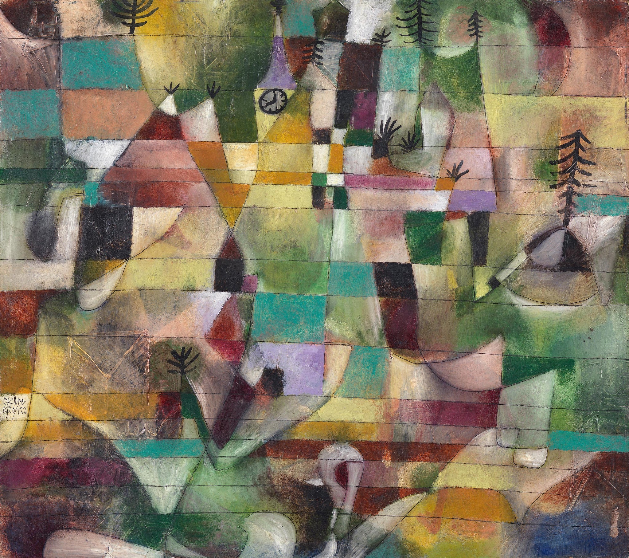 Landscape with yellow church tower — Paul Klee
