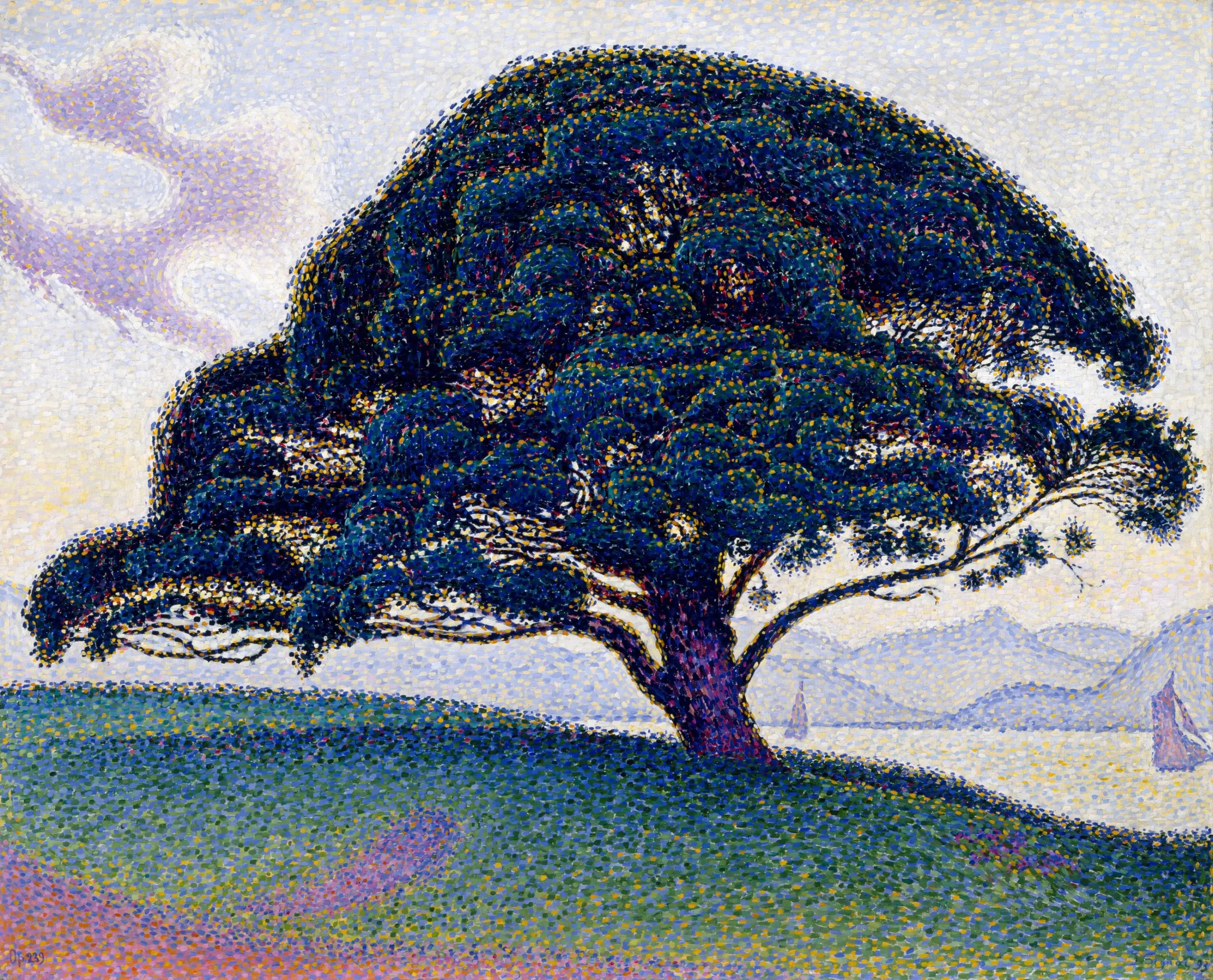 Reproduction du tableau « Le pin de Bonaventure - Paul Signac » par Alpha Reproduction en peinture à l’huile