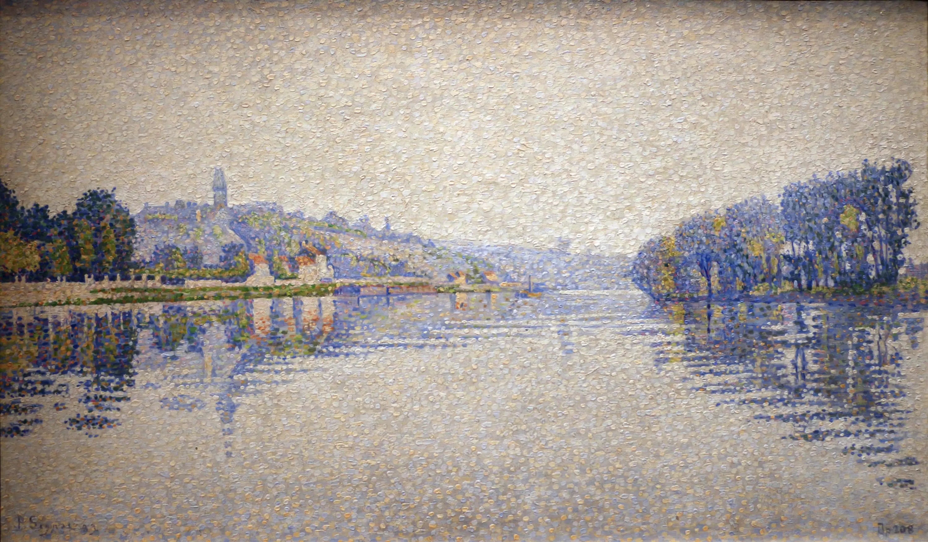 Reproduction du tableau « Bords de rivière, la Seine à Herblay - Paul Signac » par Alpha Reproduction en peinture à l’huile