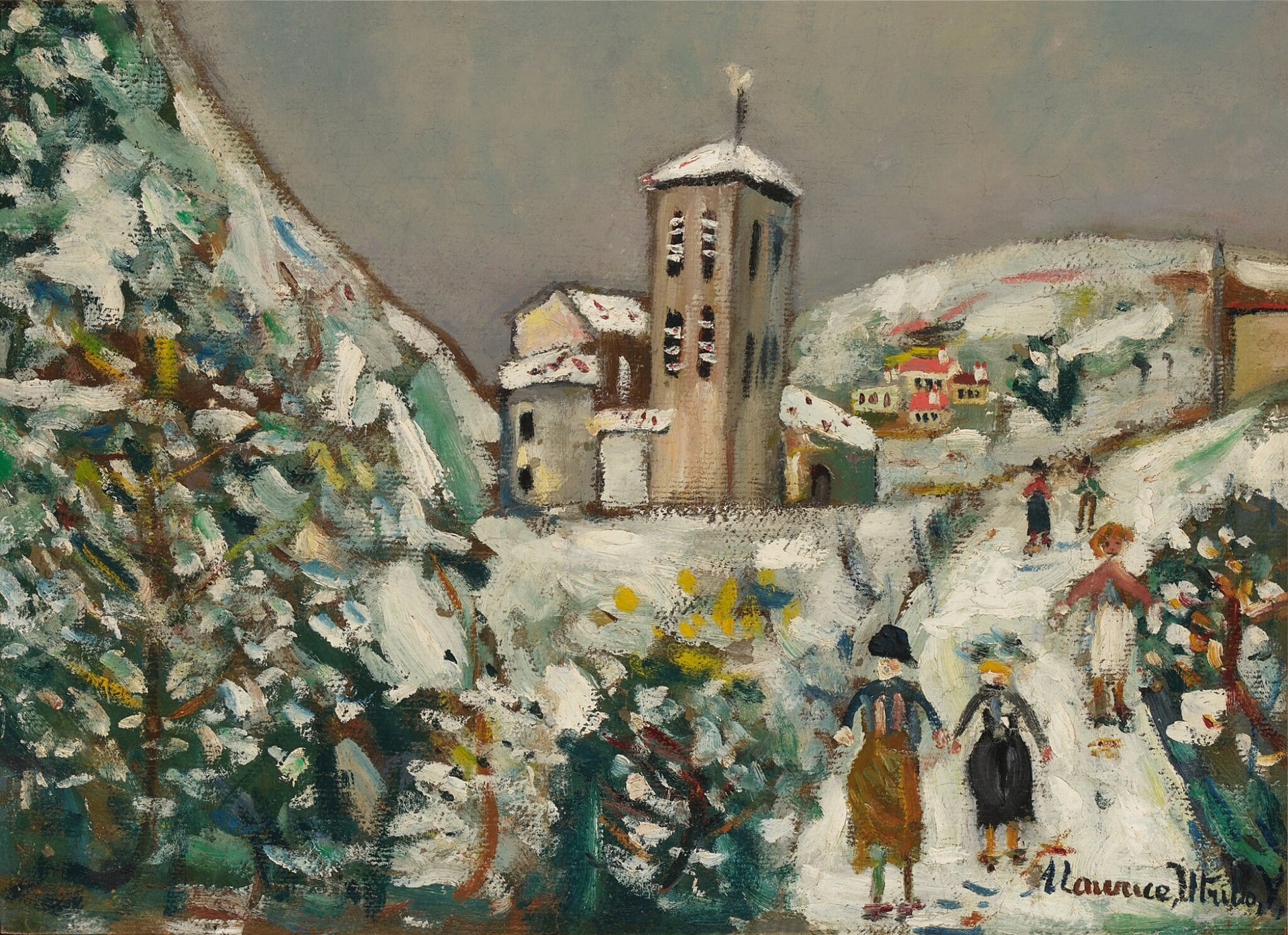 Paysage de montagne sous la neige - Maurice Utrillo