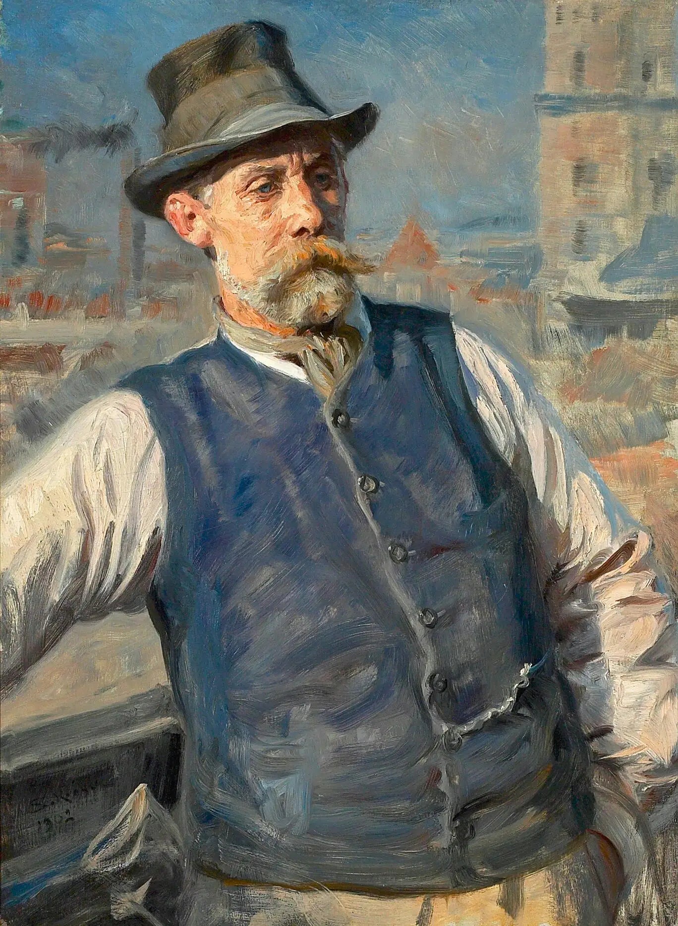 Portrait du président de l’entreprise de maçonnerie Heinrich Krone. - Peder Severin Krøyer - Alpha Reproduction