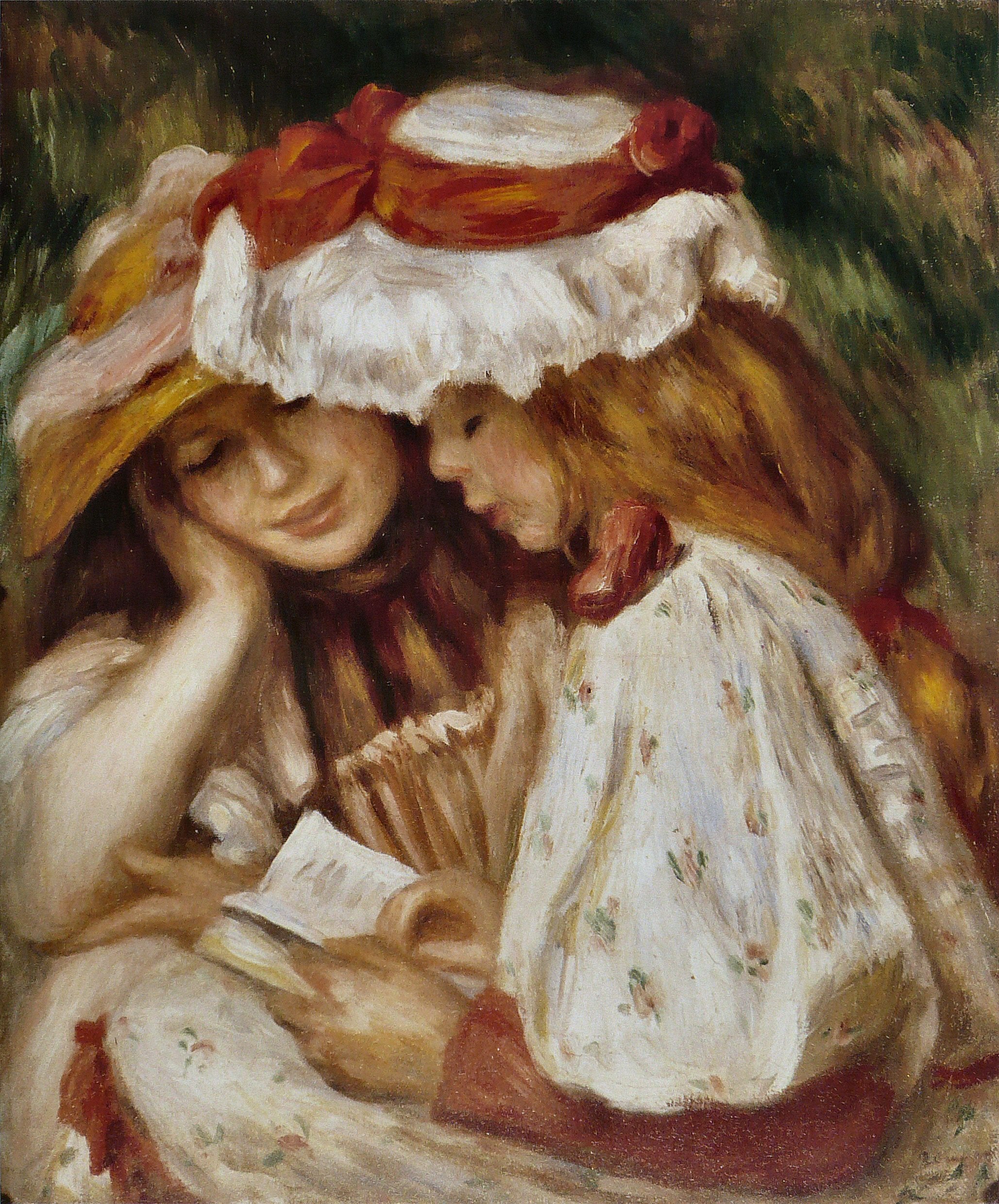 Reproduction du tableau « Deux filles lisant - Pierre-Auguste Renoir » par Alpha Reproduction en peinture à l’huile
