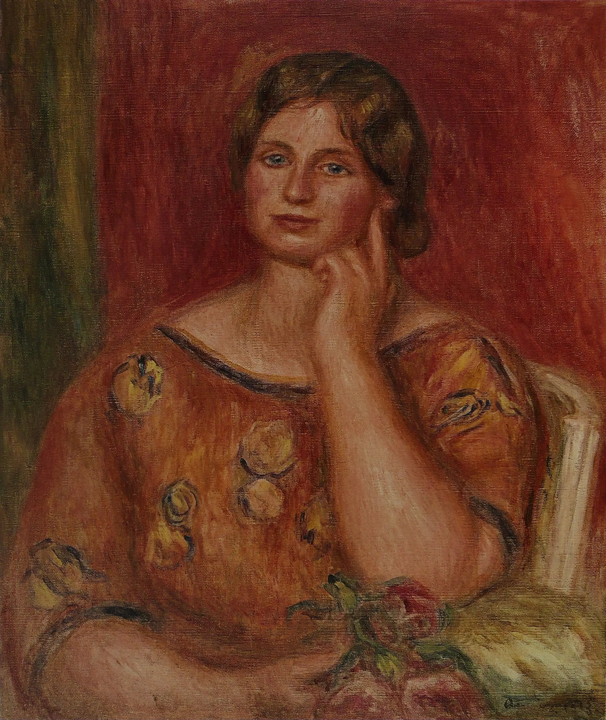 Reproduction du tableau « Portrait de Gertrude Osthaus - Pierre-Auguste Renoir » par Alpha Reproduction en peinture à l’huile