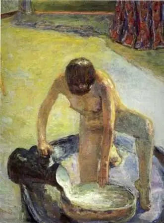 Reproduction du tableau « Nu accroupi au tub - Pierre Bonnard » par Alpha Reproduction en peinture à l’huile