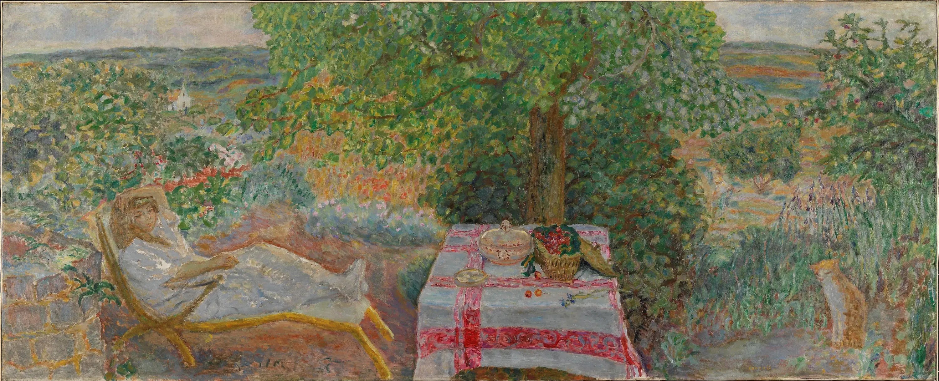 Reproduction du tableau « Femme dans un paysage - Pierre Bonnard » par Alpha Reproduction en peinture à l’huile