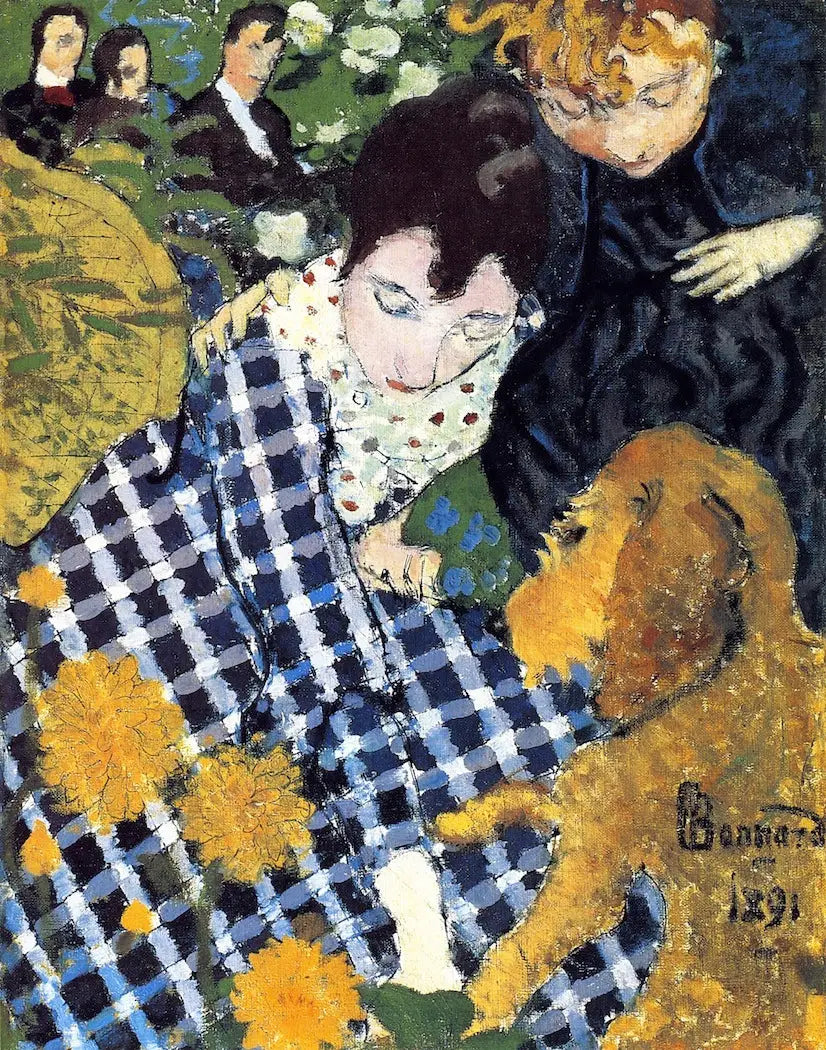 Reproduction du tableau « Femmes au chien - Pierre Bonnard » par Alpha Reproduction en peinture à l’huile