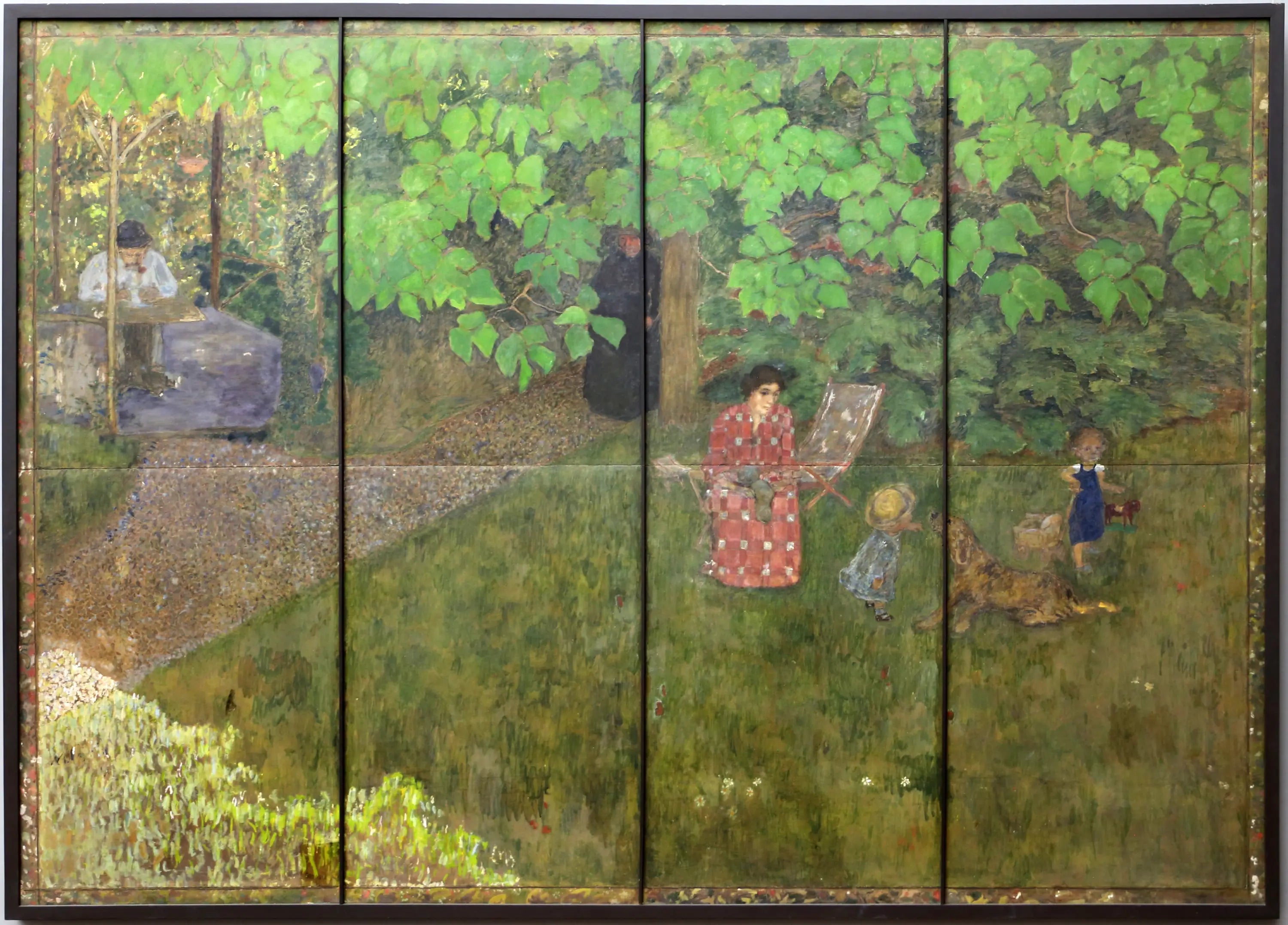 Reproduction du tableau « La famille de Claude Terrasse au jardin - Pierre Bonnard » par Alpha Reproduction en peinture à l’huile