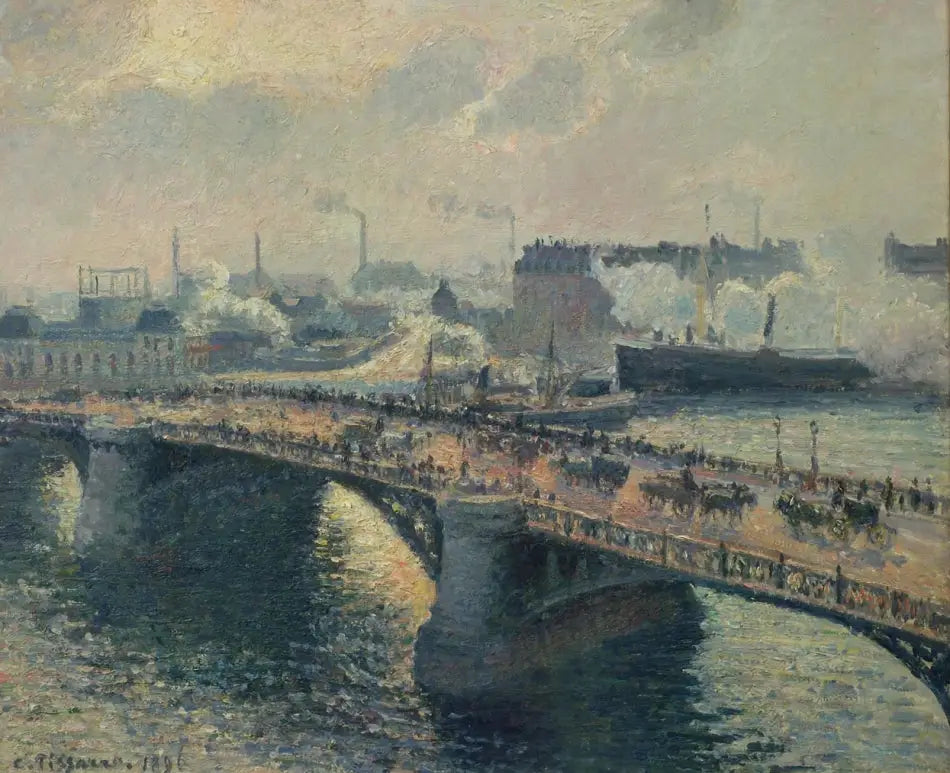 Reproduction du tableau « Le Pont Boïeldieu à Rouen - Camille Pissarro » par Alpha Reproduction en peinture à l’huile
