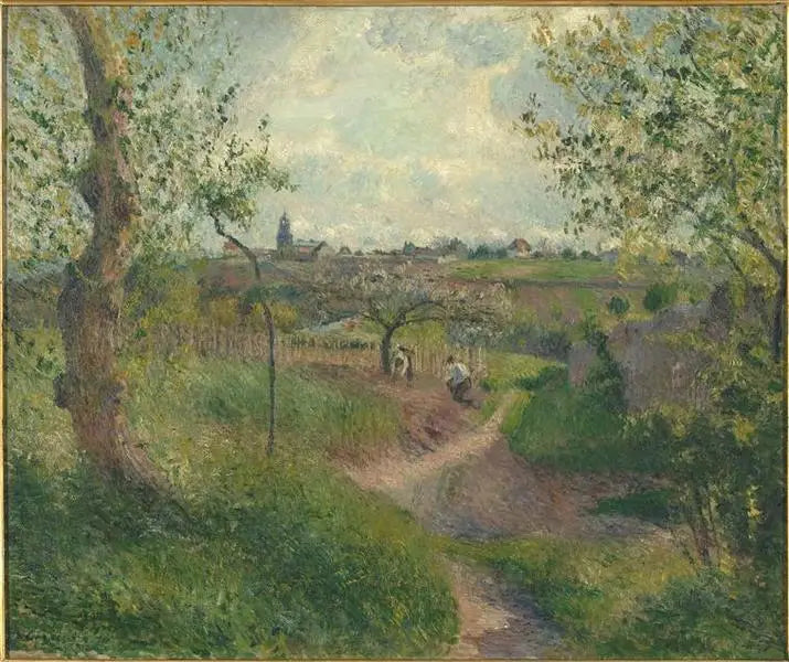 Reproduction du tableau « chemin montant à travers champs. Côte des Groouettes. Pontoise - Camille Pissarro » par Alpha Reproduction en peinture à l’huile