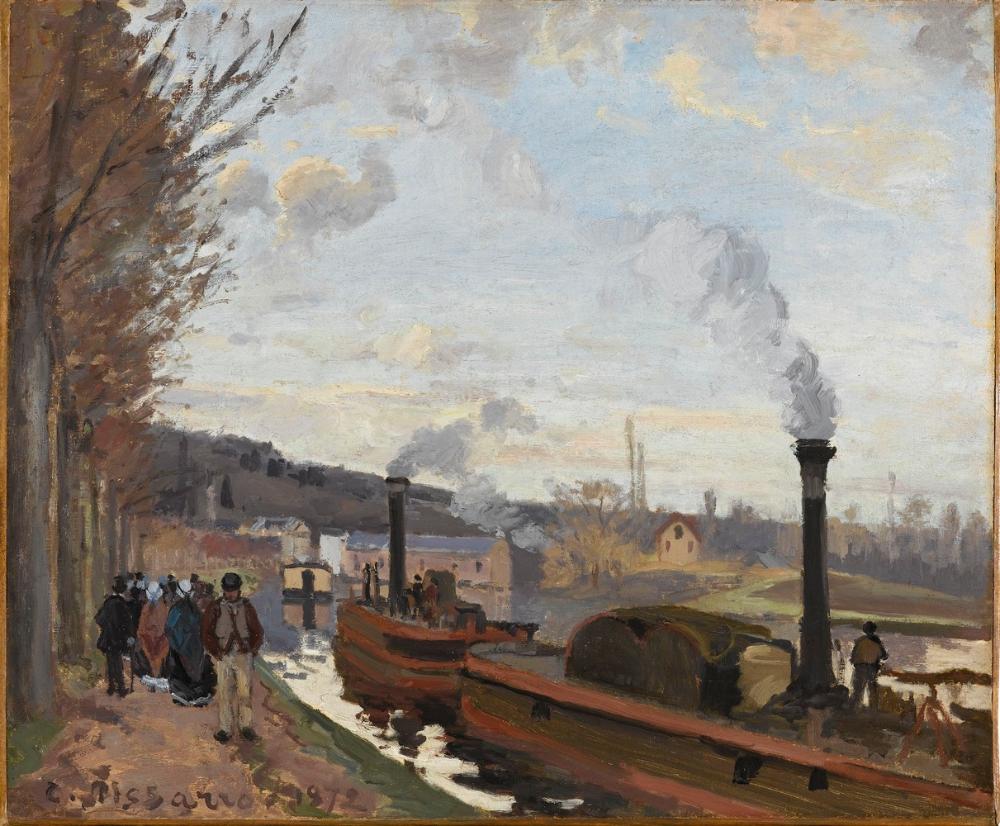 Reproduction du tableau « Bords de la Seine à Bougival - Camille Pissarro » par Alpha Reproduction en peinture à l’huile