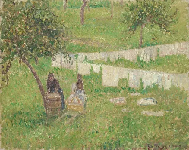 Reproduction du tableau « La lessive à Éragny - Camille Pissarro » par Alpha Reproduction en peinture à l’huile