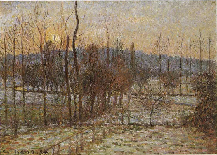 Reproduction du tableau « Neige, soleil couchant, Éragny - Camille Pissarro » par Alpha Reproduction en peinture à l’huile