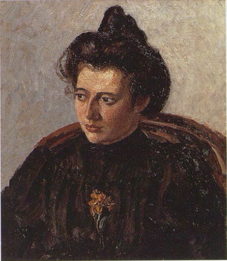 Reproduction du tableau « Jeanne Pissarro dit Cocotte, au chignon - Camille Pissarro » par Alpha Reproduction en peinture à l’huile