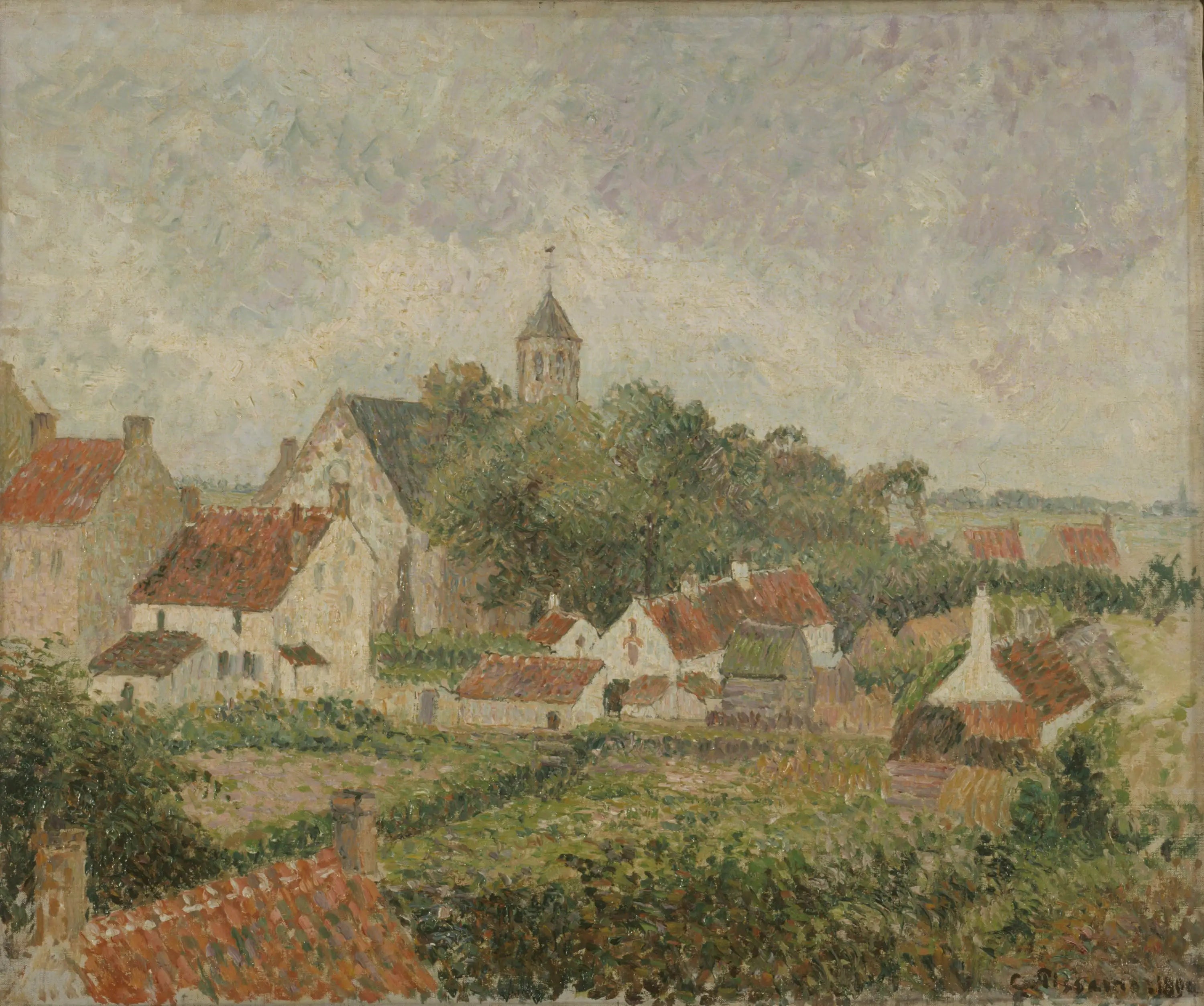 Reproduction du tableau « Le village de Knocke - Camille Pissarro » par Alpha Reproduction en peinture à l’huile