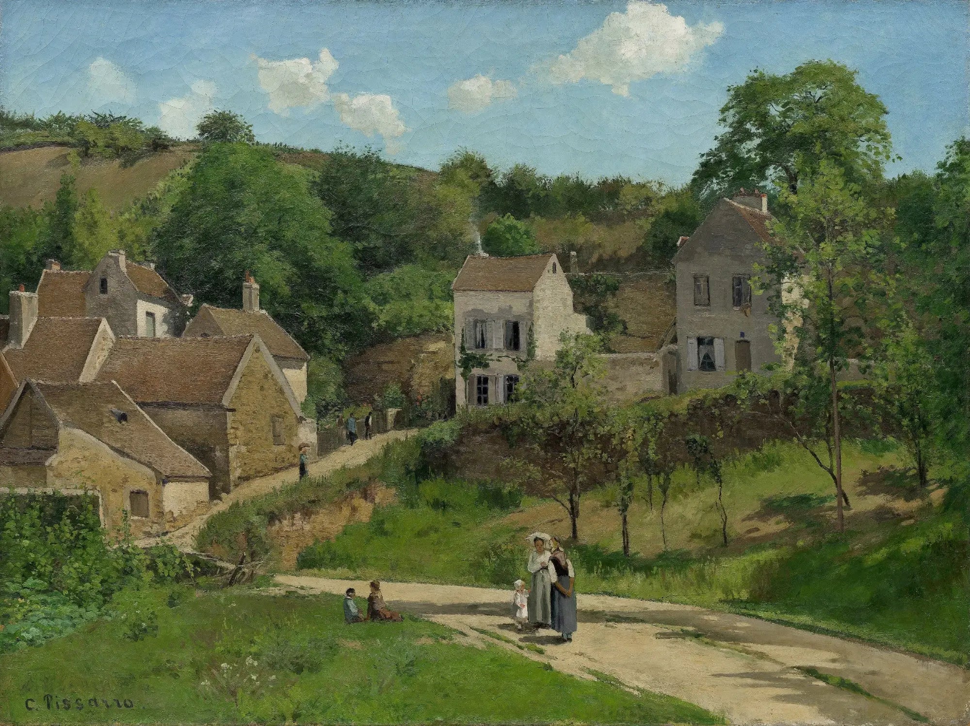 Reproduction du tableau « L'Hermitage à Pontoise, Les côteaux de l'Hermitage, Pontoise - Camille Pissarro » par Alpha Reproduction en peinture à l’huile