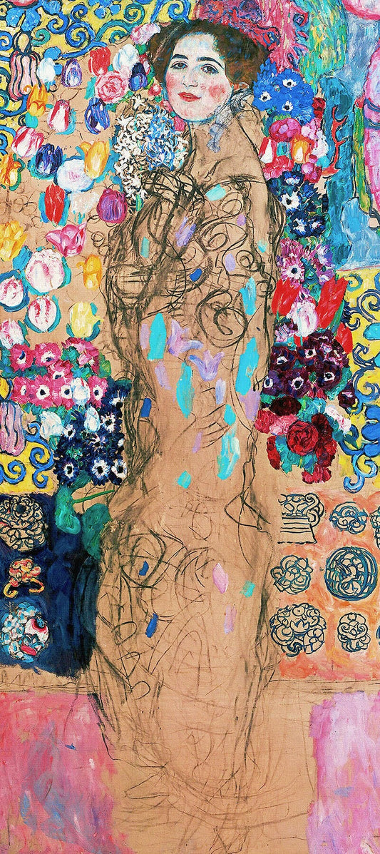 🌸🎨 मारिया मंक का चित्र (अधूरा) – गुस्ताव क्लिम्ट (लगभग 1917–1918)
