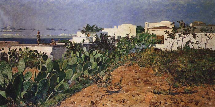 Maisons blanches de Capri - Henrique Pousão