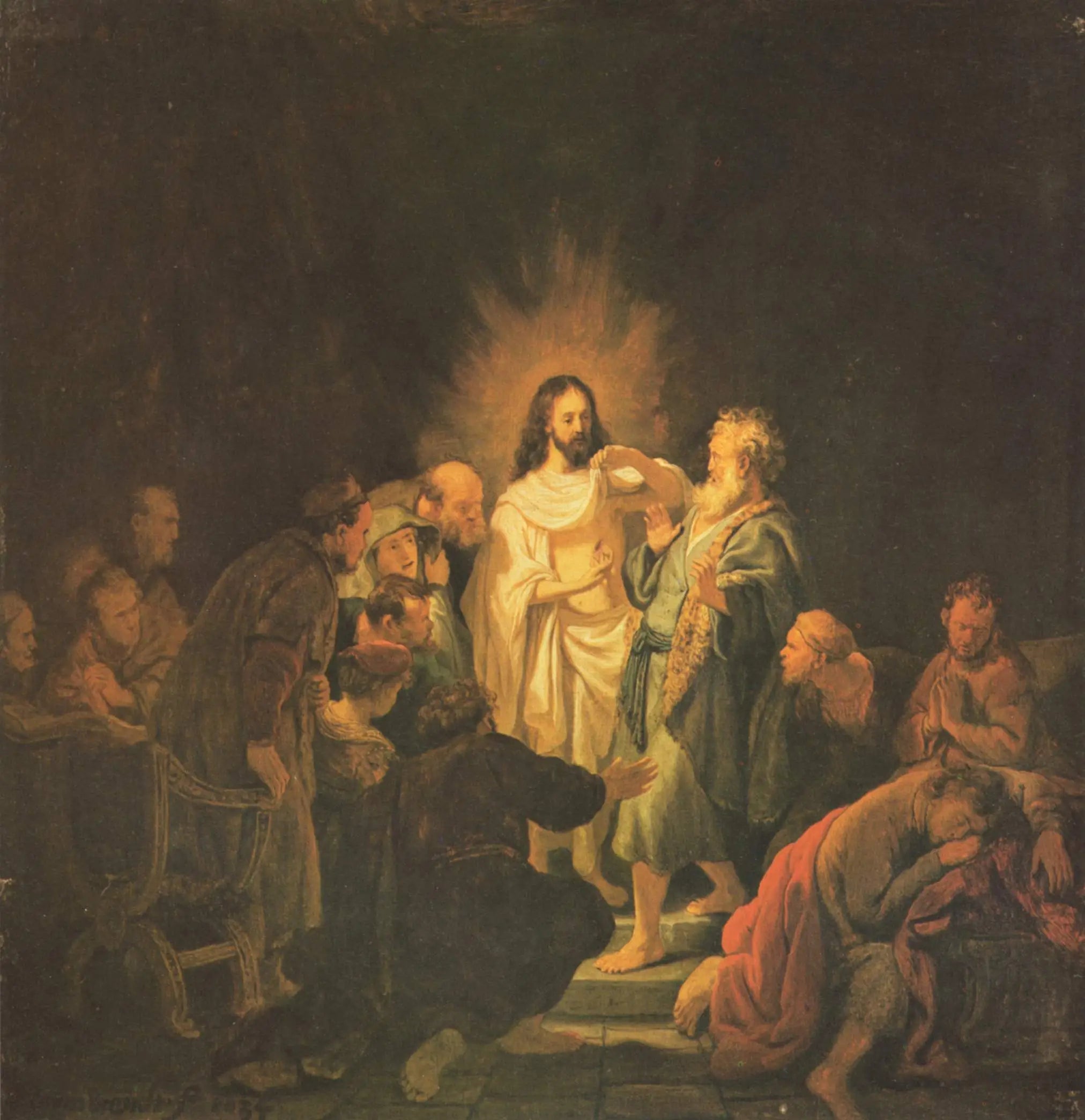Reproduction du tableau « L'Incrédulité de saint Thomas - Rembrandt » par Alpha Reproduction en peinture à l’huile