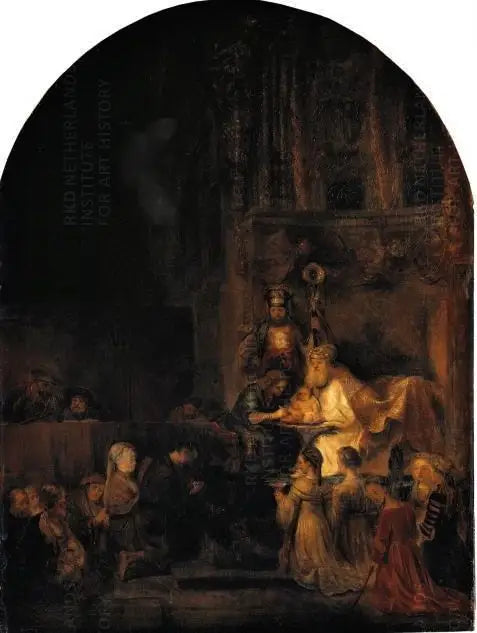 Reproduction du tableau « Circoncision, copie d'une partie de la série Passion pour Frederik Hendrik - Rembrandt » par Alpha Reproduction en peinture à l’huile