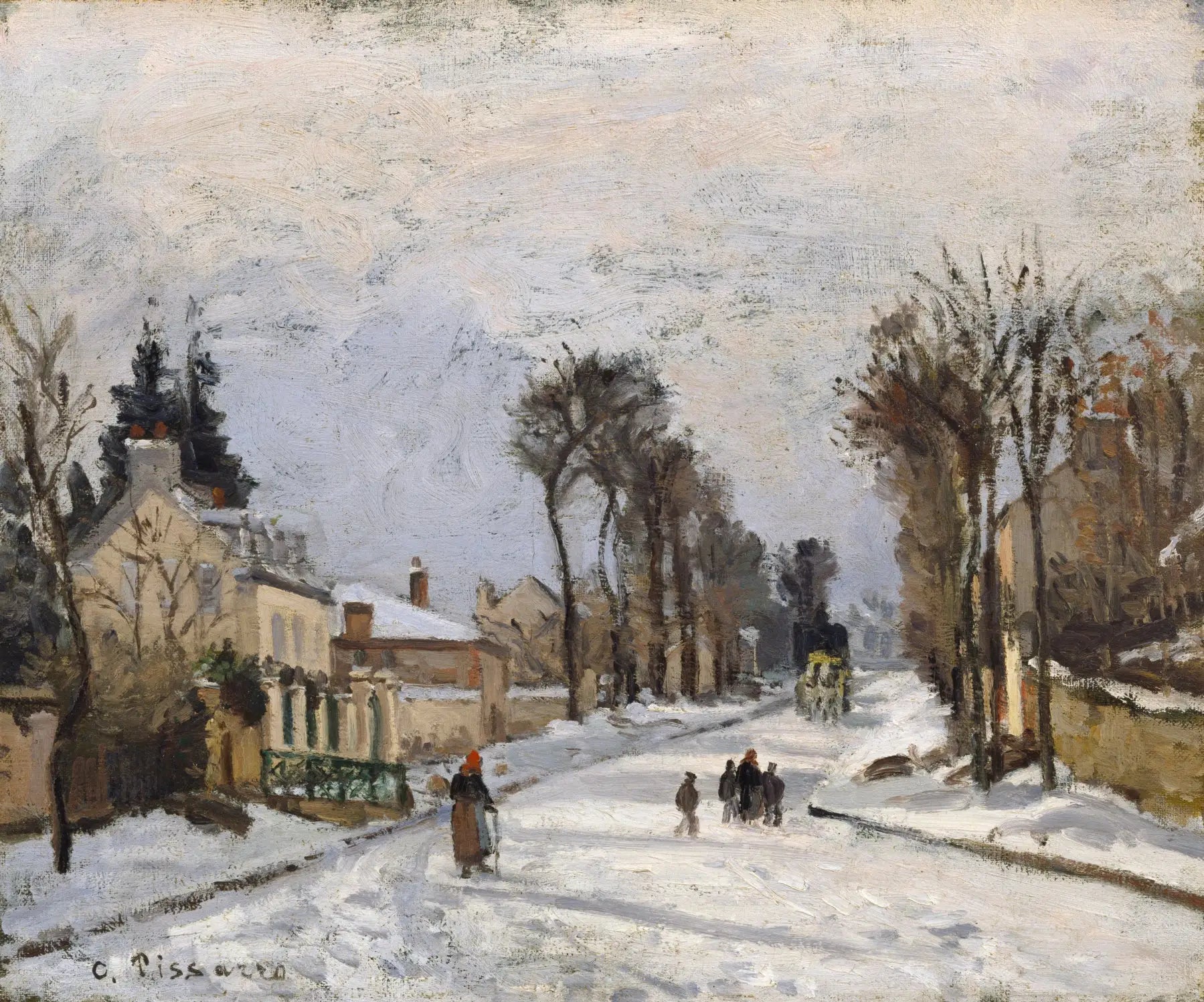 Reproduction du tableau « Route de Versailles à Louveciennes, effet de neige - Camille Pissarro » par Alpha Reproduction en peinture à l’huile
