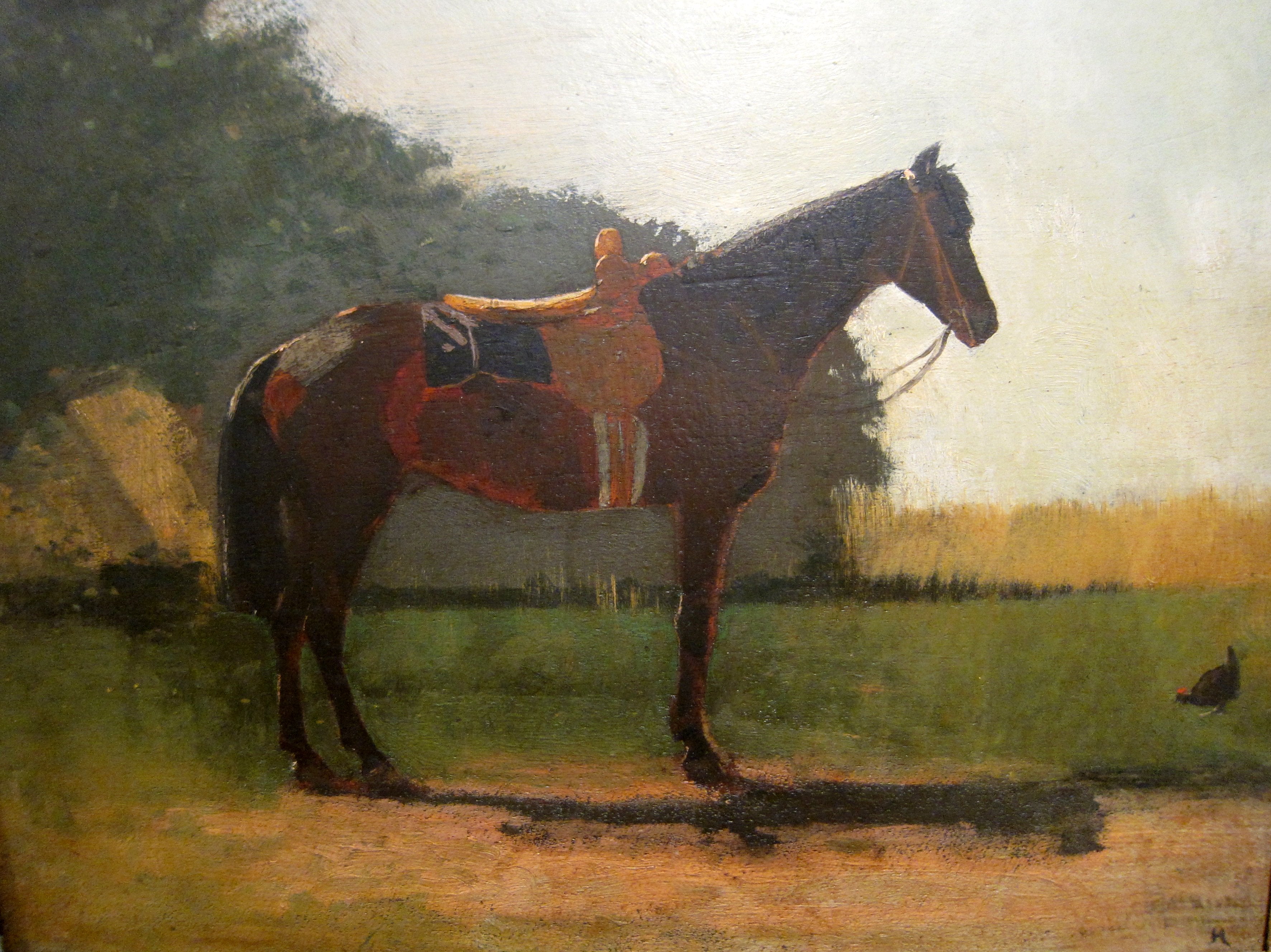 Cheval de selle dans la cour de la ferme - Winslow Homer