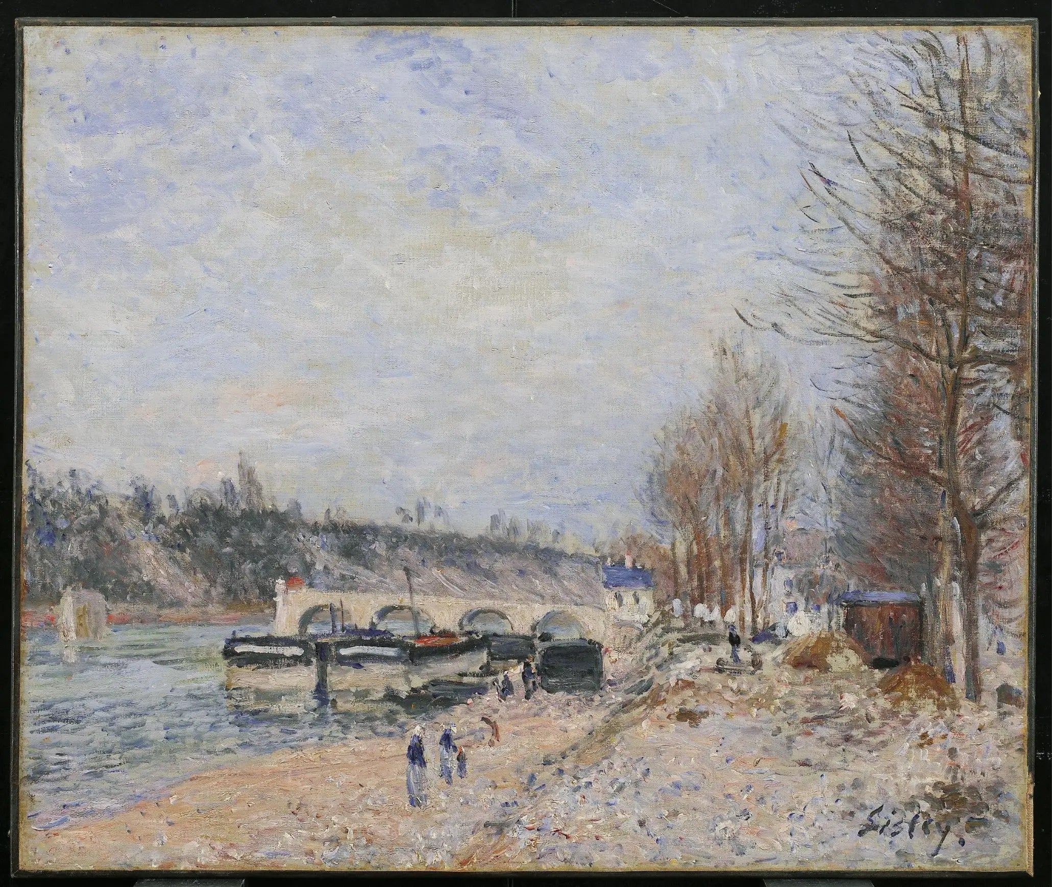 Reproduction du tableau « Saint-Mammès, temps gris - Alfred Sisley » par Alpha Reproduction en peinture à l’huile