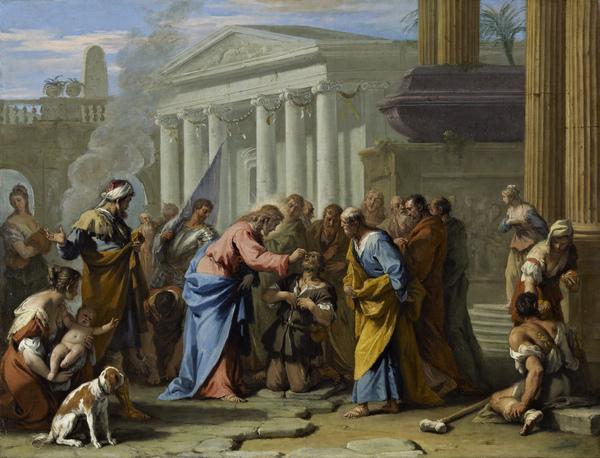 मसीह अंधे को ठीक करता है - सेबास्टियानो रिक्की