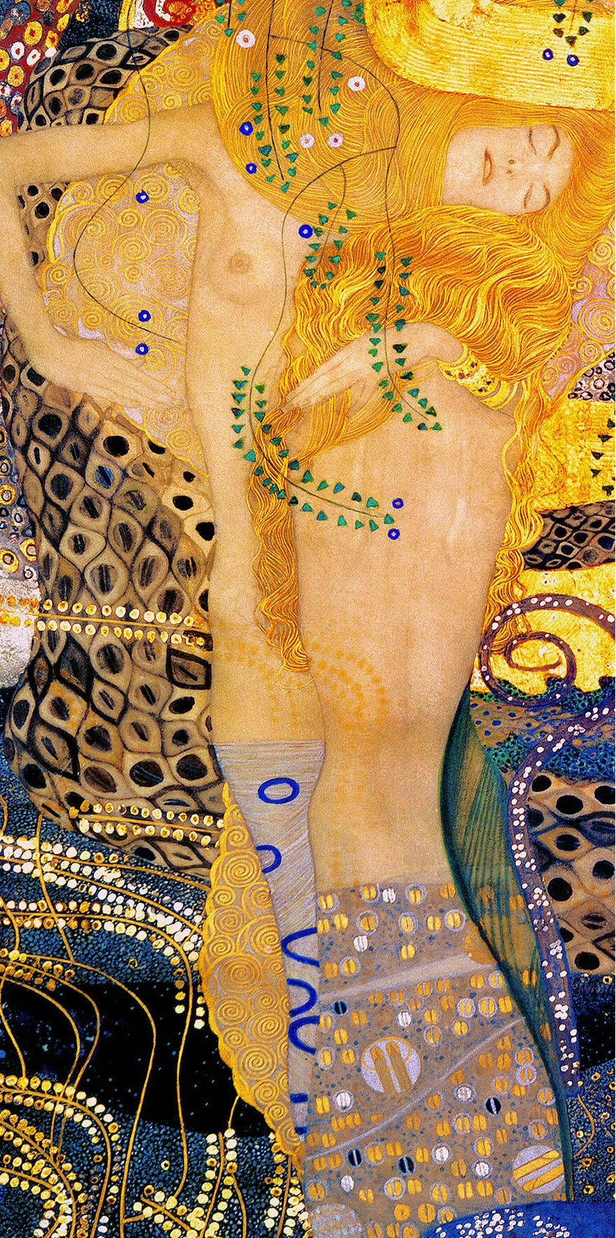 🐍✨ जल सर्प II – गुस्ताव क्लिम्ट (1904–1907)