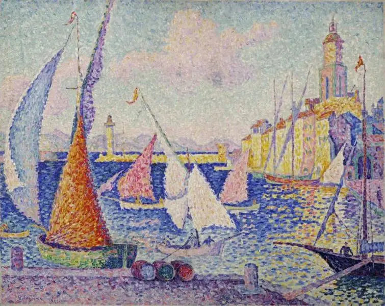 Reproduction du tableau « Saint-Tropez, le quai - Paul Signac » par Alpha Reproduction en peinture à l’huile