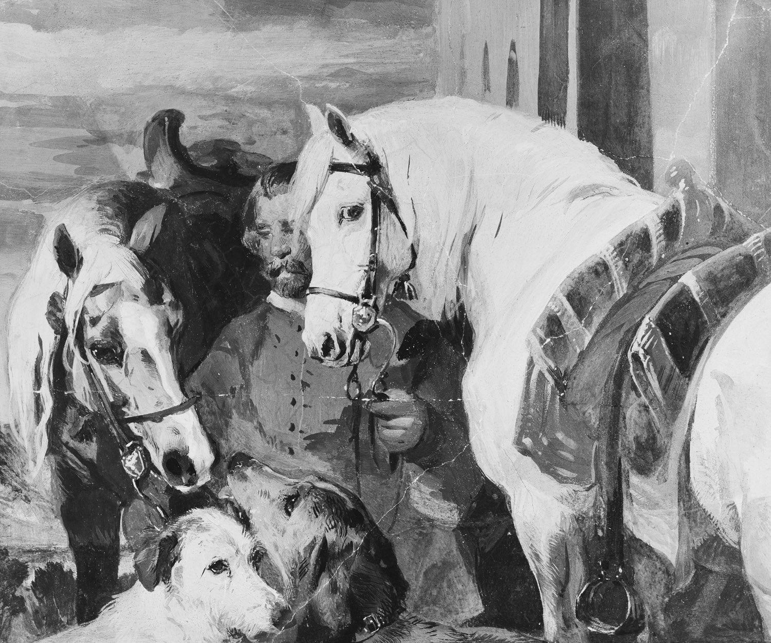 Un palefrenier avec des chevaux et des chiens - Edwin Henry Landseer