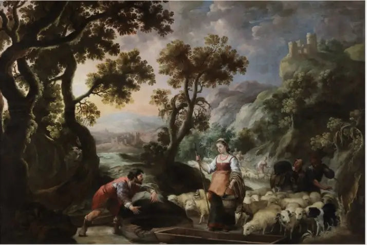 याकूब और राचेल की झरने पर मुलाकात - बार्टोलोमे़ Esteban Murillo