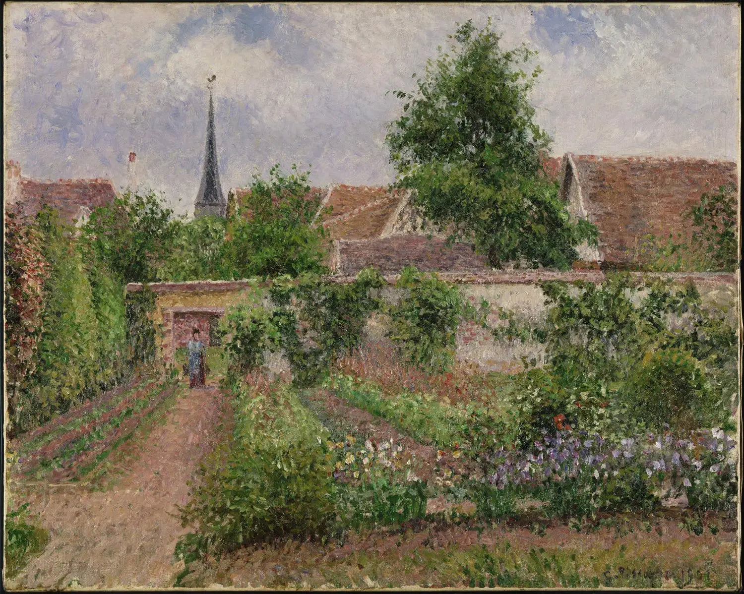 Reproduction du tableau « Potager, matin nuageux, Eragny - Camille Pissarro » par Alpha Reproduction en peinture à l’huile