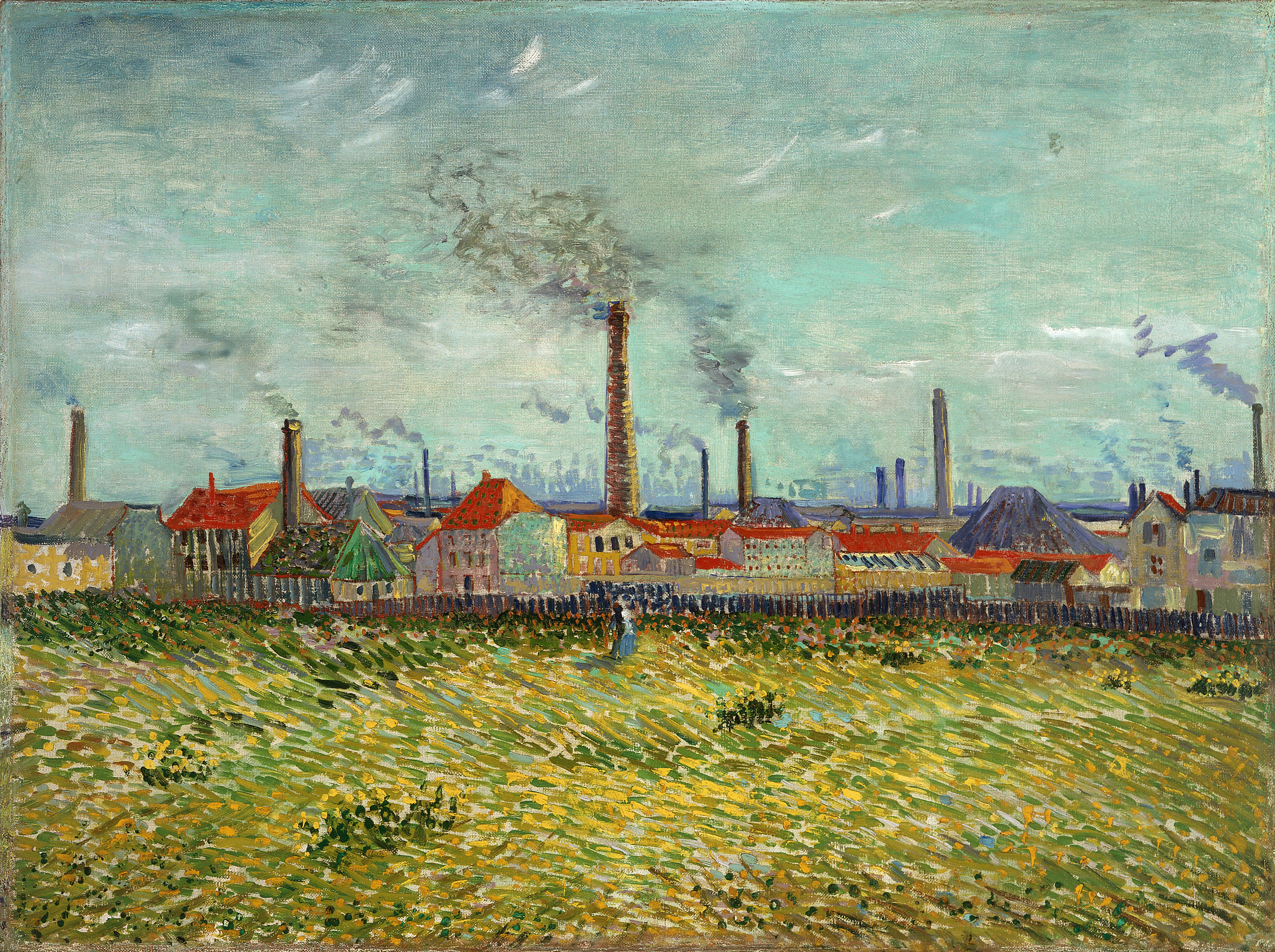 Reproduction du tableau « Usines à Asnières - Vincent van Gogh » par Alpha Reproduction en peinture à l’huile