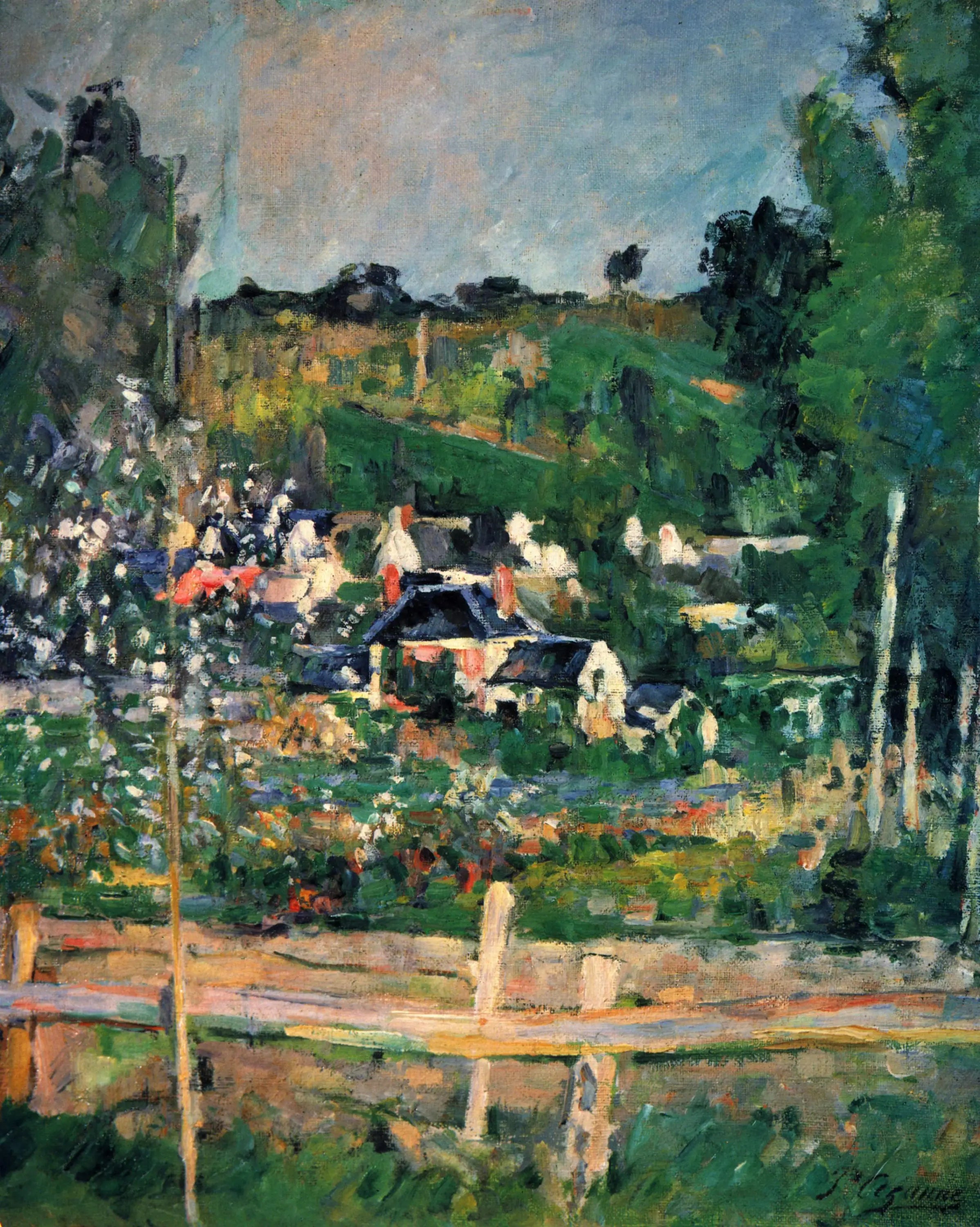 Reproduction du tableau « Vue d'Auvers-sur-Oise – La Barrière - Paul Cézanne » par Alpha Reproduction en peinture à l’huile