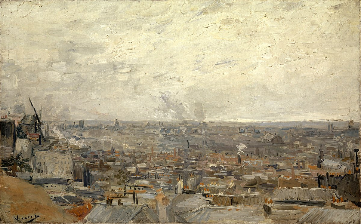 🏙️ मोंटमार्ट्रे से पेरिस का दृश्य – विंसेंट वैन गॉग (1886)