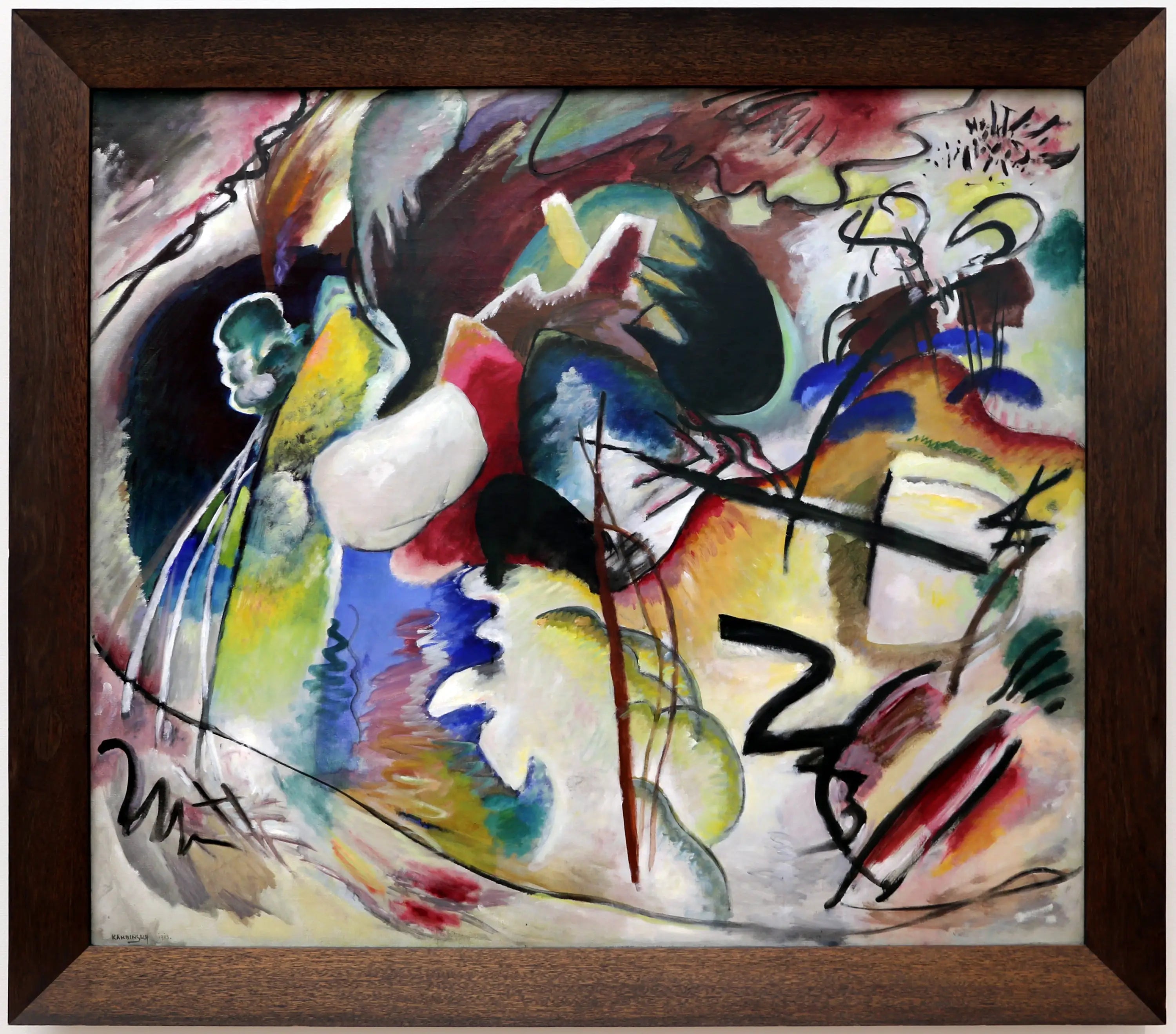 Reproduction du tableau « Image avec une forme blanche - Vassily Kandinsky » par Alpha Reproduction en peinture à l’huile