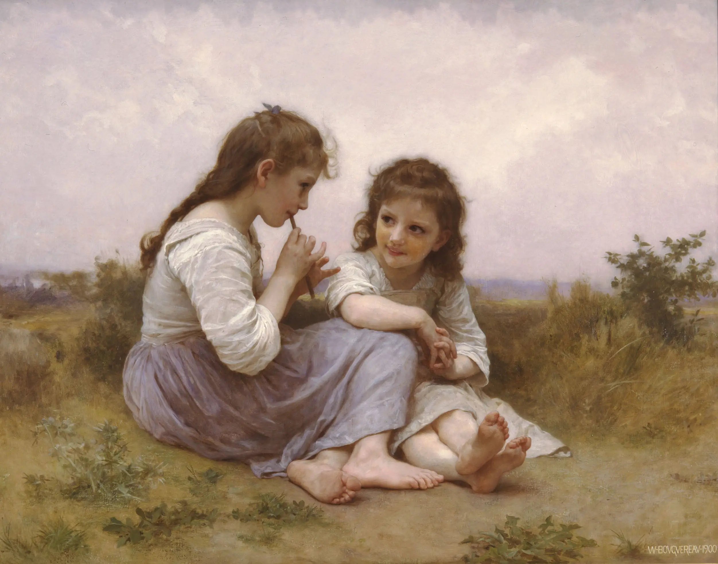 Reproduction du tableau « Idylle enfantine - Bouguereau » par Alpha Reproduction en peinture à l’huile