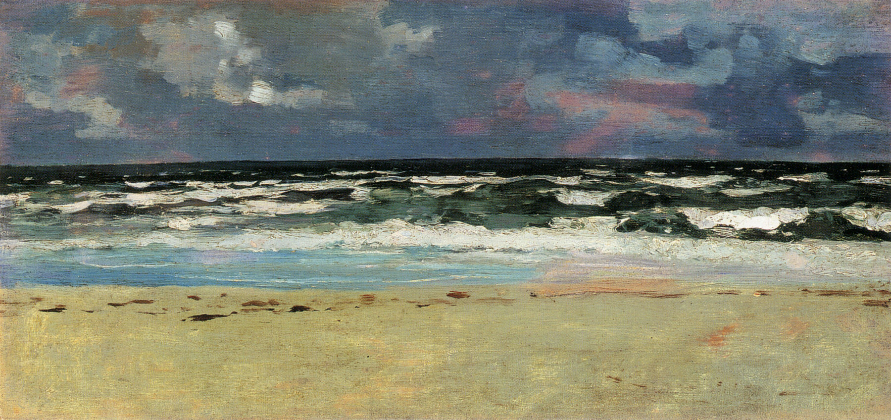 Plage de sable avec des vagues - Winslow Homer